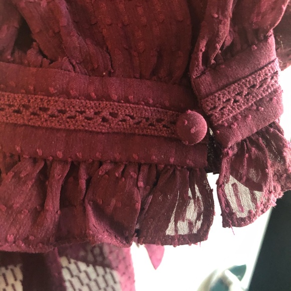 Saloni Emile D silk top basket weave dark plum sz0 - Picture 10 of 11